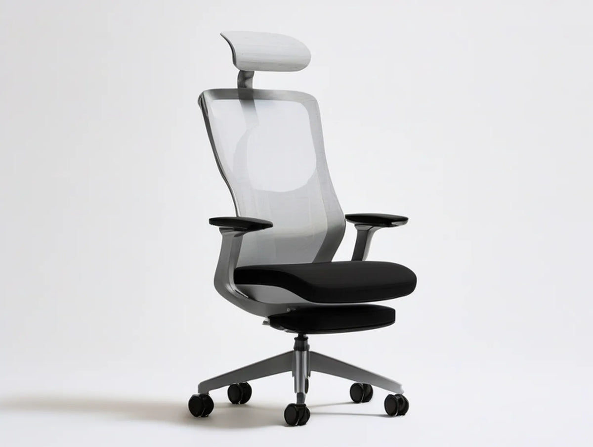 Ergonomic High-Back Mesh Office Chair with Adjustable Headrest, Black/Gray, 26.4 x 26.4 x 45.3-49.2 in