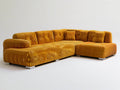 Mustard Yellow Corduroy Right-Facing Chaise Sectional, 110.2 x 78.7 x 33.5 in