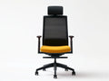 High-Back Mesh Office Chair with Headrest, Adjustable Arms, Black/Yellow, 25.6 x 25.6 x 47.2-51.2 in