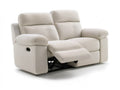 Ivory Bouclé Manual Reclining 2-Seat Loveseat, 63 x 38 x 40 in