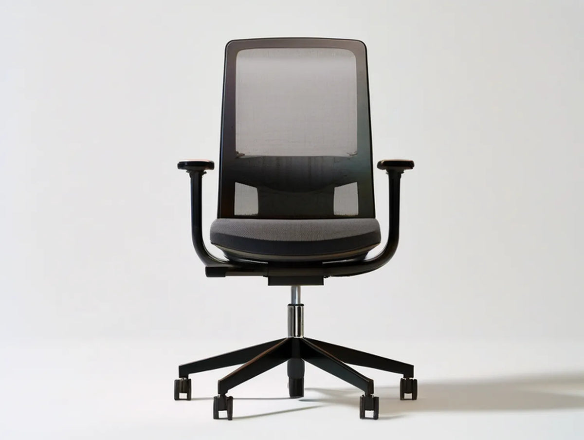 Ergonomic Mesh Office Chair with Adjustable Armrests, Black/Gray, 25.6 x 25.6 x 38.6-42.5 in