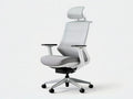 Ergonomic Gray, White and Black Mesh Office Chair with Headrest, 68 x 68 x 116-126 cm