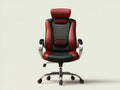 High-Back Ergonomic Office Chair with Adjustable Headrest, Red/Black/Silver, 27.6 x 27.6 x 47.2-51.2 in